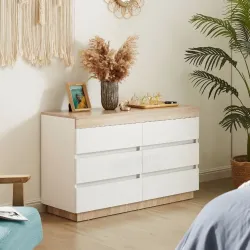 Cómoda 6 Cajones Amplios - Mueble De Melamina Dormitorio Cómoda 6 Cajones Amplios - Mueble De Melamina Dormitorio